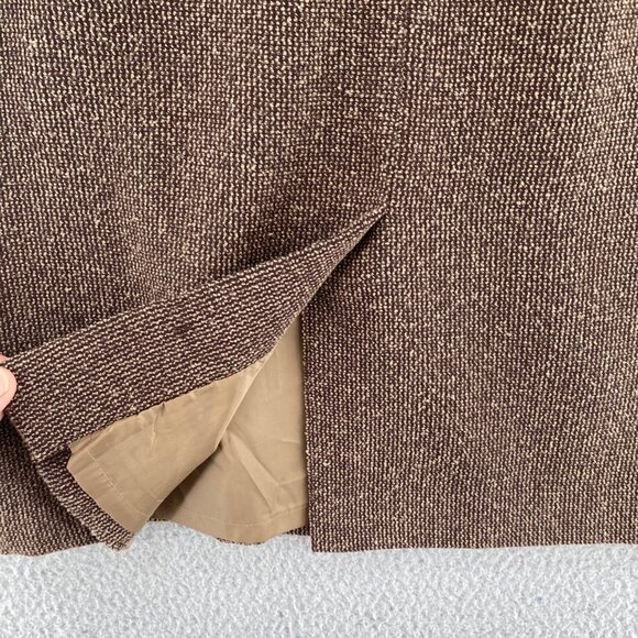 Kasper Skirt Womens 10 Brown Textured Midi Pencil Straight Office Career Work - Picture 5 of 10